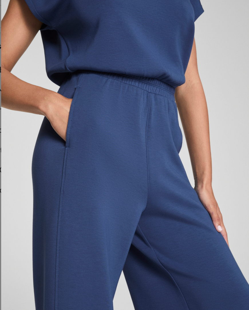 SPANX AE CINCHED JUMPSUIT IN FADED INDIGO