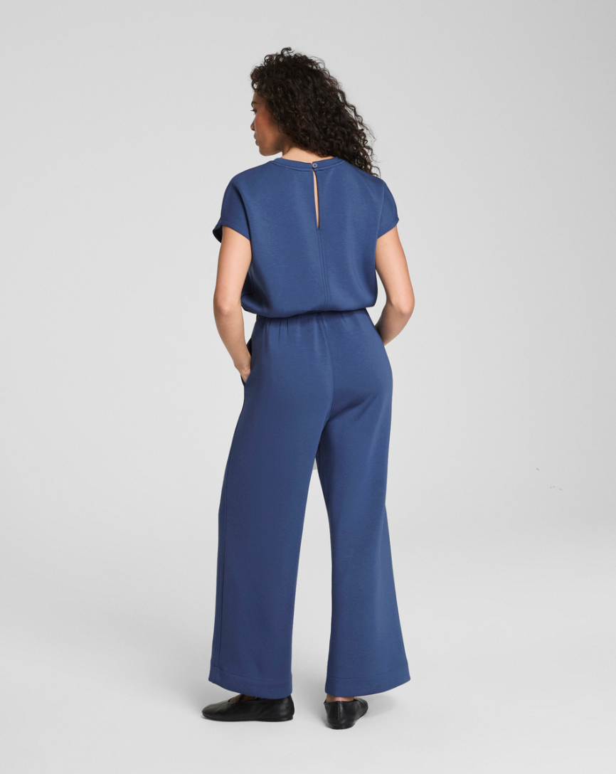 SPANX AE CINCHED JUMPSUIT IN FADED INDIGO
