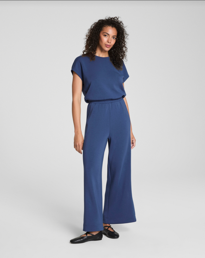 SPANX AE CINCHED JUMPSUIT IN FADED INDIGO