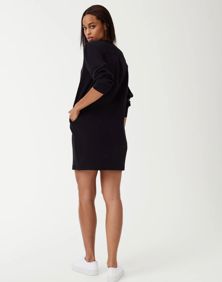 SPANX AIRESSENTIALS CREWNECK DRESS IN BLACK