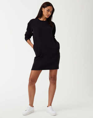 SPANX AIRESSENTIALS CREWNECK DRESS IN BLACK