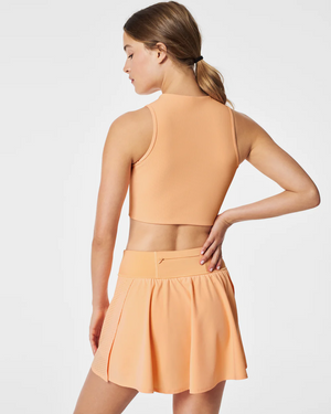 SPANX CONTOUR RIB MOCK NECK CROP TOP IN MELON SORBET