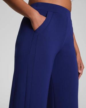 SPANX WIDE LEG TRACK PANT IN MIDNIGHT IRIS