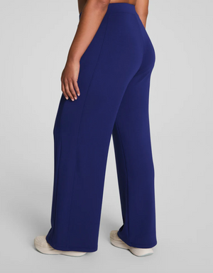 SPANX WIDE LEG TRACK PANT IN MIDNIGHT IRIS