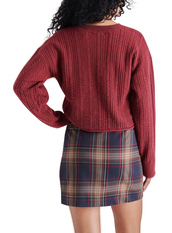STEVE MADDEN AERIN SWEATER IN DARK RED
