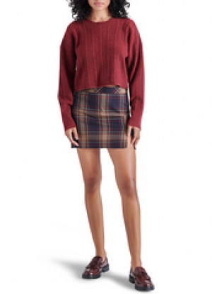 STEVE MADDEN AERIN SWEATER IN DARK RED