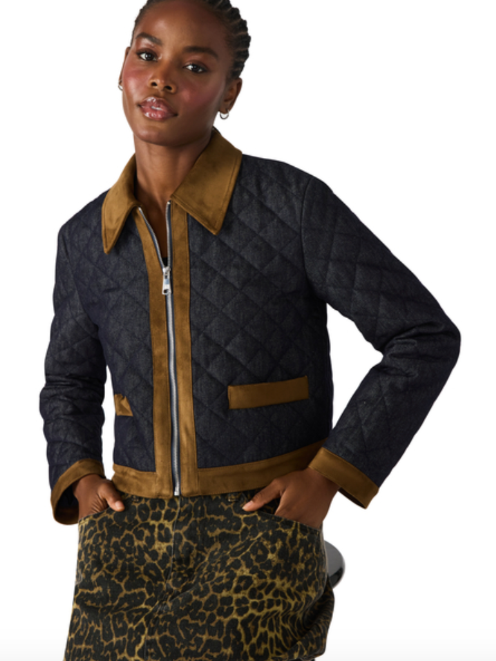 STEVE MADDEN AGATHA JACKET IN DEEP BLUE