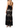 Black lace dress with a sheer overlay on a white background