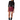 A model stands against a white studio background wearing a black three-quarter-sleeve mock-neck top, a fitted burgundy faux-leather mini skirt, and black knee-high boots.