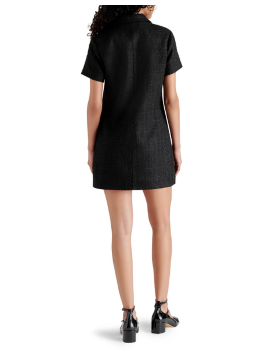 STEVE MADDEN CODA TWEED DRESS IN BLACK