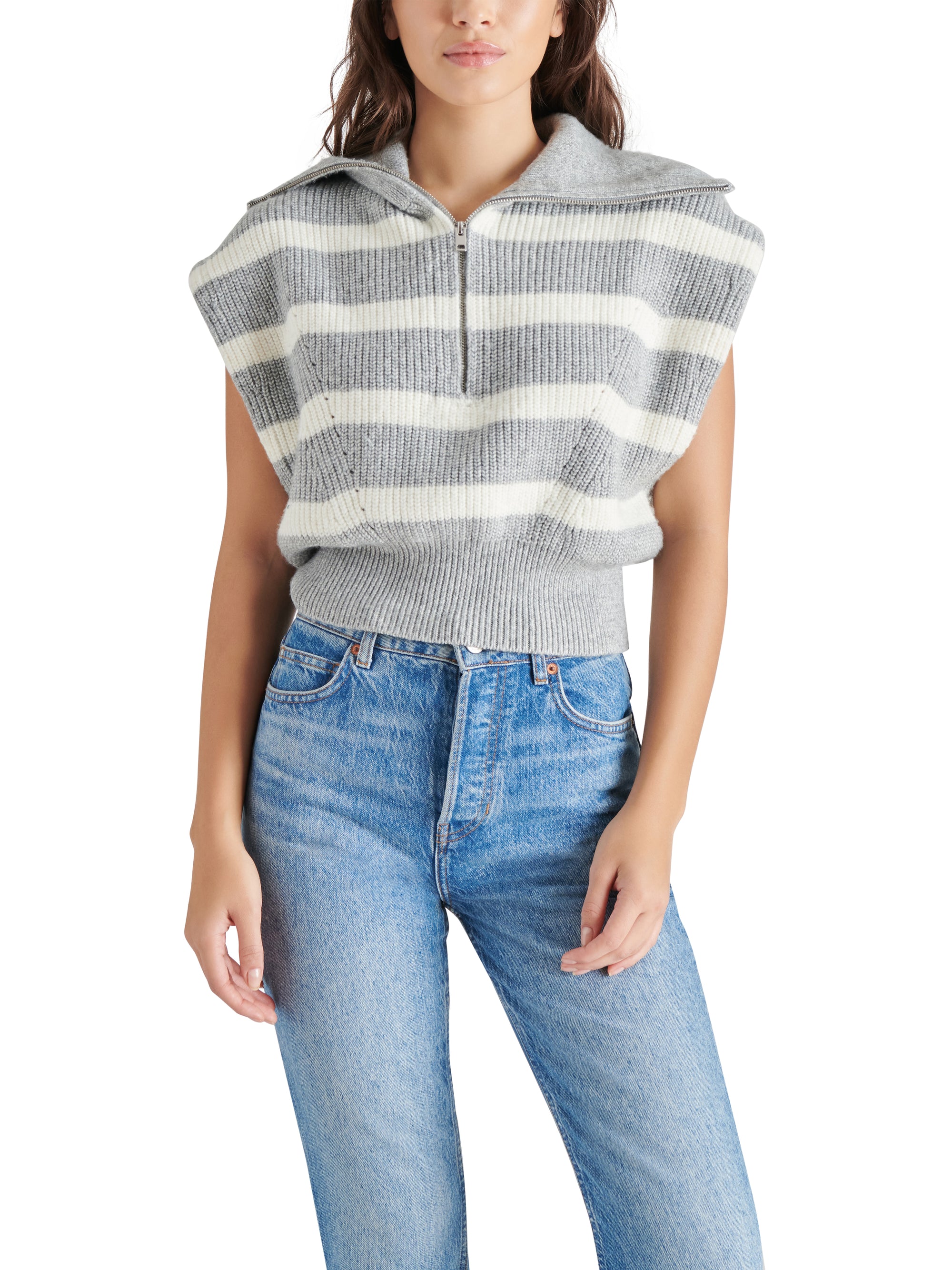 STEVE MADDEN EASTON SWEATER IN HEATHER GREY