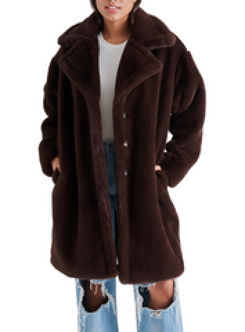 STEVE MADDEN EMERY COAT IN DARK BROWN