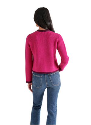 STEVE MADDEN FANTINO SWEATER JACKET IN FUCHSIA