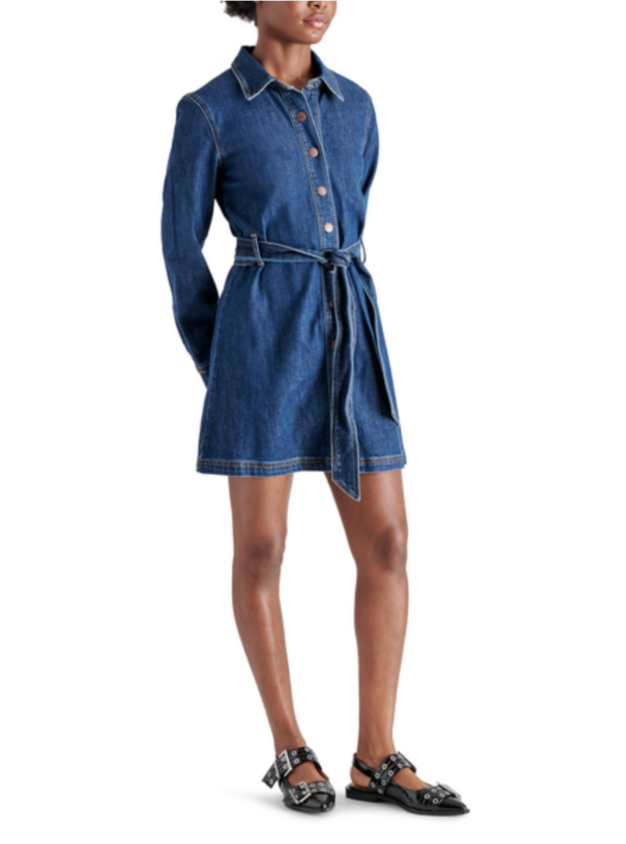 STEVE MADDEN JOLENA DRESS IN DARK BLUE