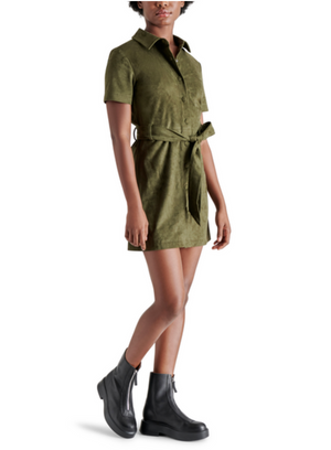 STEVE MADDEN JOLENE DRESS IN OLIVE NIGHTS