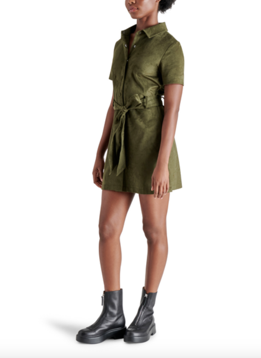 STEVE MADDEN JOLENE DRESS IN OLIVE NIGHTS