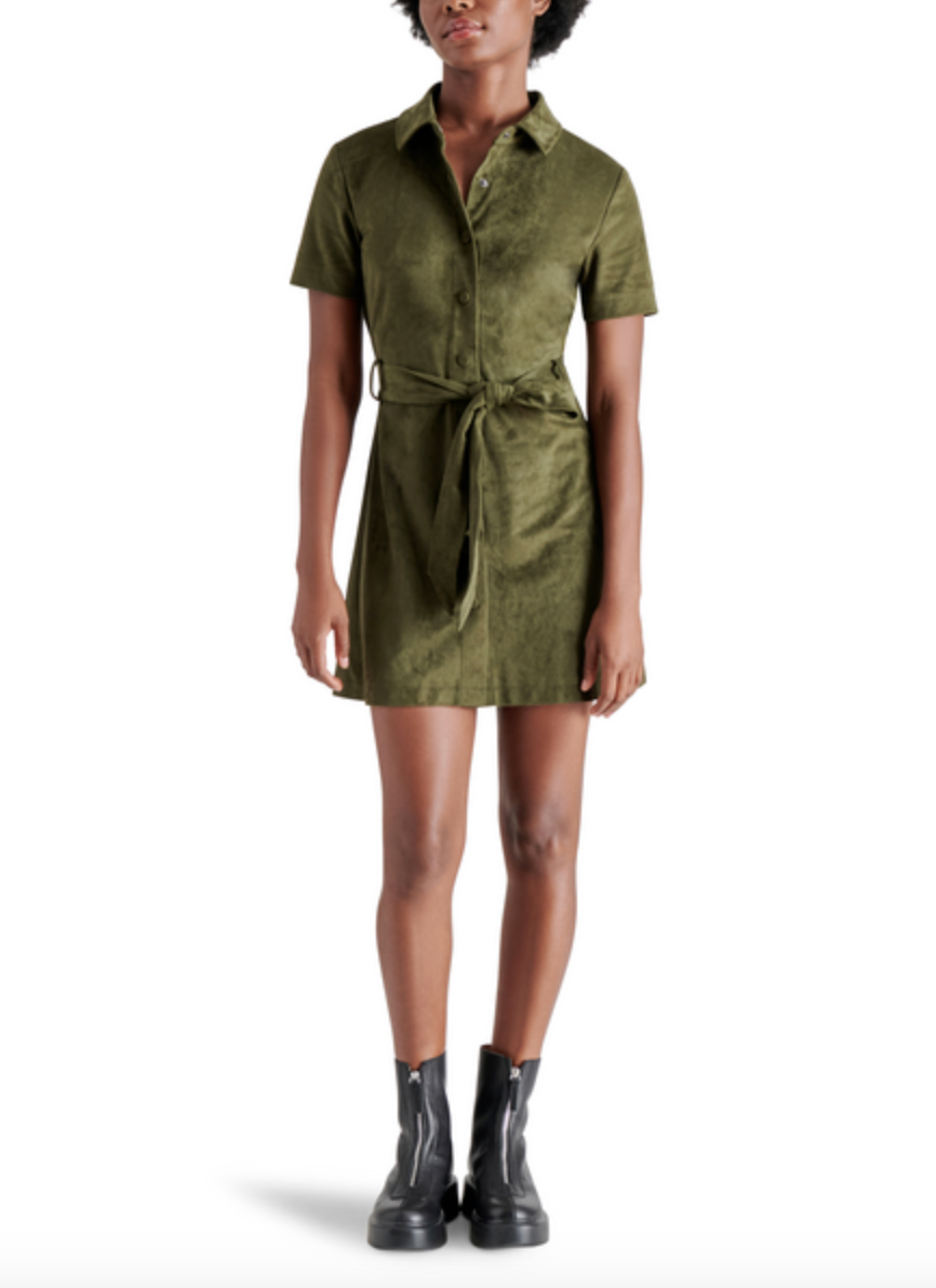 STEVE MADDEN JOLENE DRESS IN OLIVE NIGHTS