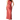Coral satin halter neck dress on a white background