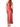Coral halter neck dress on a white background