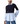 A model wearing a long-sleeve ribbed knit sweater in black, layered over a light blue button-up shirt with wide sleeves, paired with blue jeans against a white studio background.