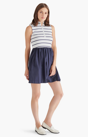 STEVE MADDEN LYON HALF ZIP MINI DRESS IN NAVY