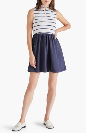 STEVE MADDEN LYON HALF ZIP MINI DRESS IN NAVY