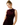 Woman wearing a velvet mock neck sleeveless midi dress in wine.