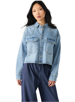 STEVE MADDEN RAFI DENIM BUTTON UP JACKET
