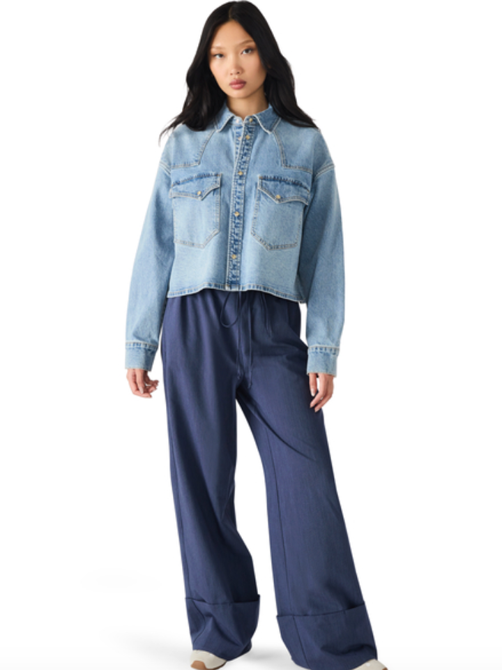 STEVE MADDEN RAFI DENIM BUTTON UP JACKET