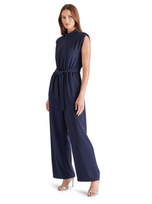 STEVE MADDEN SILVETTE JUMPSUIT IN NAVY MARINE