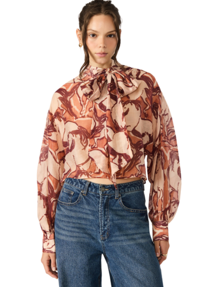 STEVE MADDEN SUTTON HORSE PRINT BLOUSE