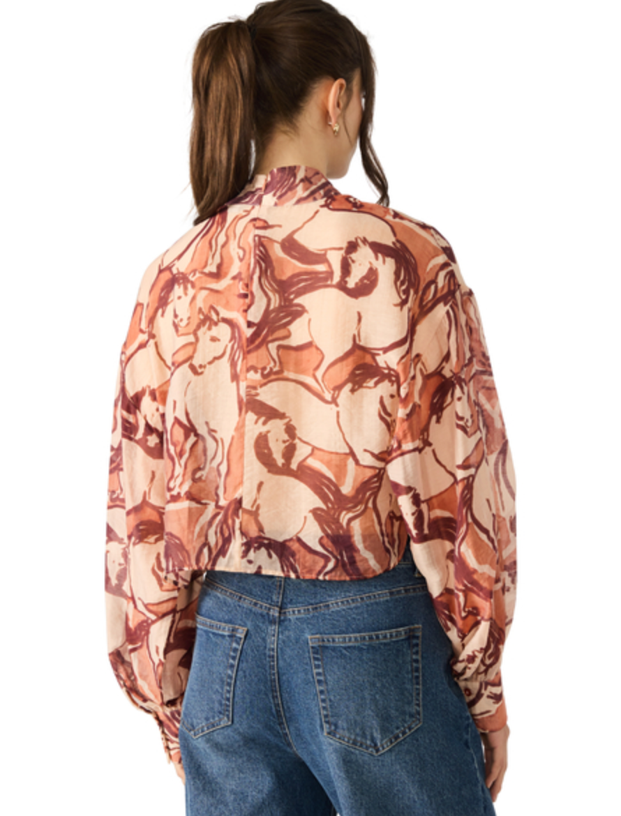 STEVE MADDEN SUTTON HORSE PRINT BLOUSE
