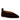 A dark brown suede flat shoe with a pointed toe and a small heel pull tab, shown from a side profile on a white background.