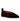 A dark brown suede flat shoe with a pointed toe and a small heel pull tab, shown from a side profile on a white background.