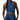Woman wearing a blue striped halter top and skirt on a white background