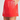 Red skirt with white floral embroidery on a plain background