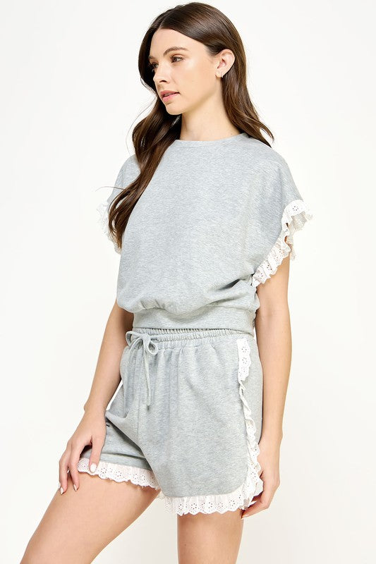 REESE BLOUSE IN HEATHER GREY