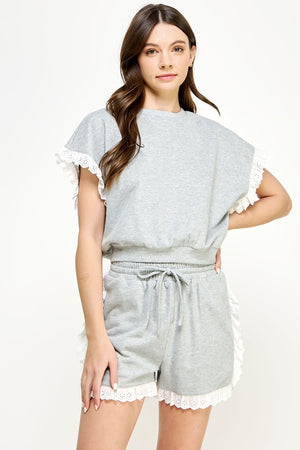 REESE BLOUSE IN HEATHER GREY