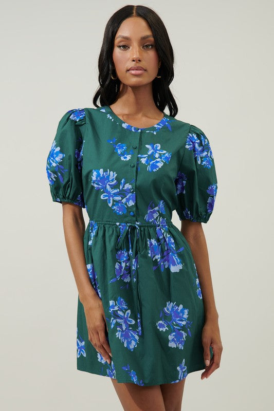 NEWMAN FLORAL DRESS IN GREEN