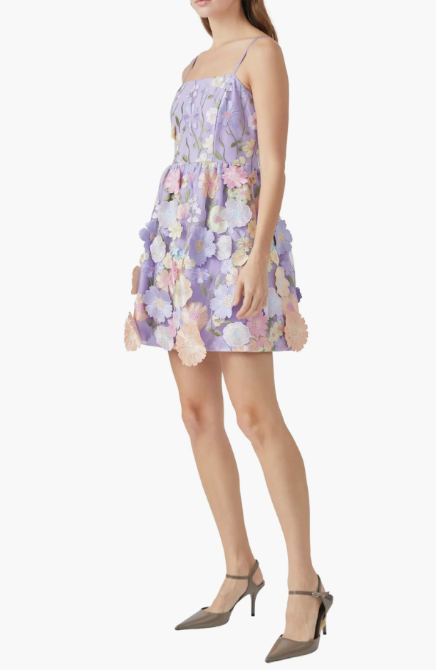 ROSE FLORAL DRESS IN LILAC