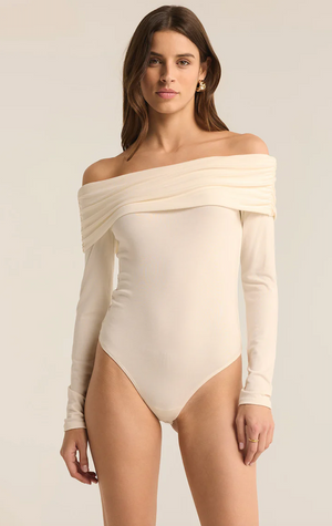 Z SUPPLY MARA OFF THE SHOULDER BODYSUIT IN SEA SALT