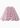 A light pink pleated skirt with dark brown polka dots, displayed against a plain white background.