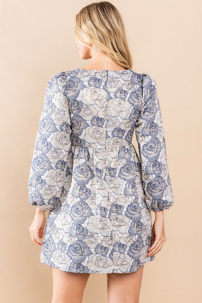 MACY FLORAL DRESS IN BLUE