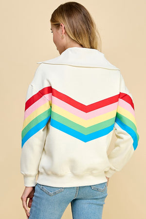 MEYER QUARTER ZIP SWEATSHIRT IN CREAM