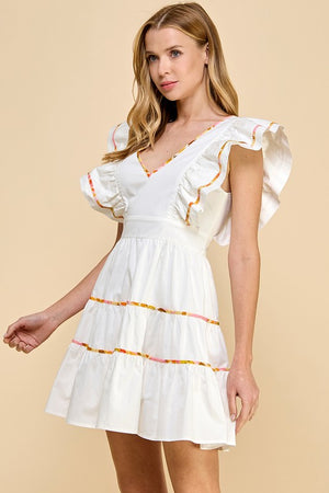 SHERMAN TIERED DRESS IN WHITE