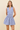 STRIPED V-NECK SMOCKED MINI DRESS IN BLUE
