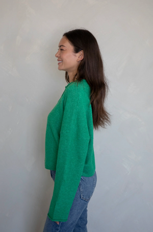PIPER CARDIGAN IN KELLY GREEN