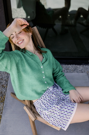 PIPER CARDIGAN IN KELLY GREEN