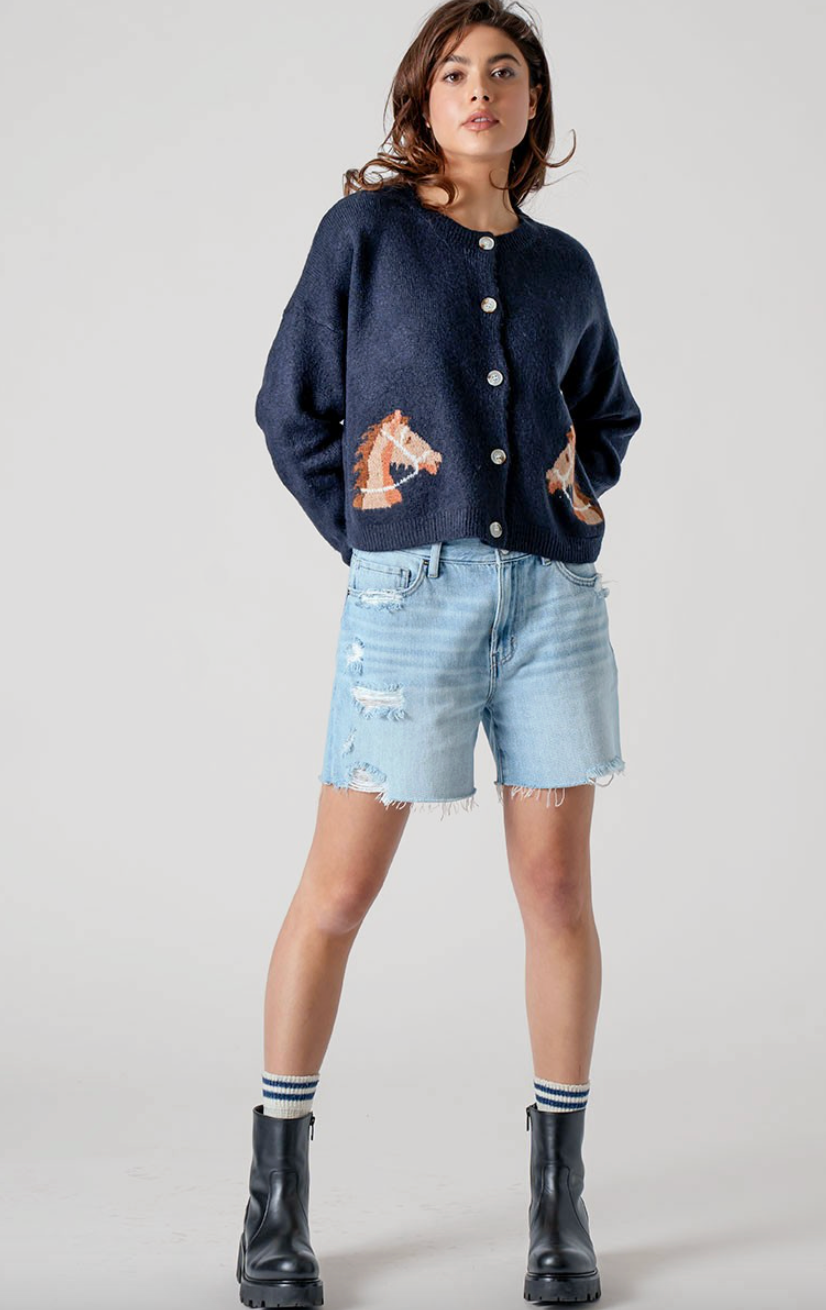 DAKOTA HORSE CARDIGAN IN NAVY