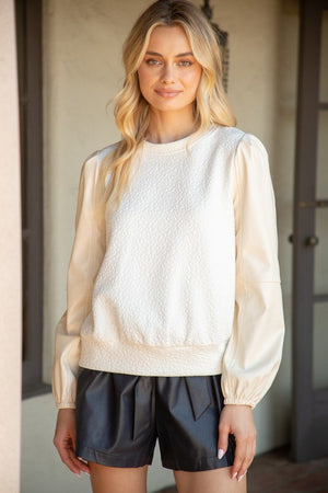 MILLIE LONG SLEEVE TOP IN CREAM